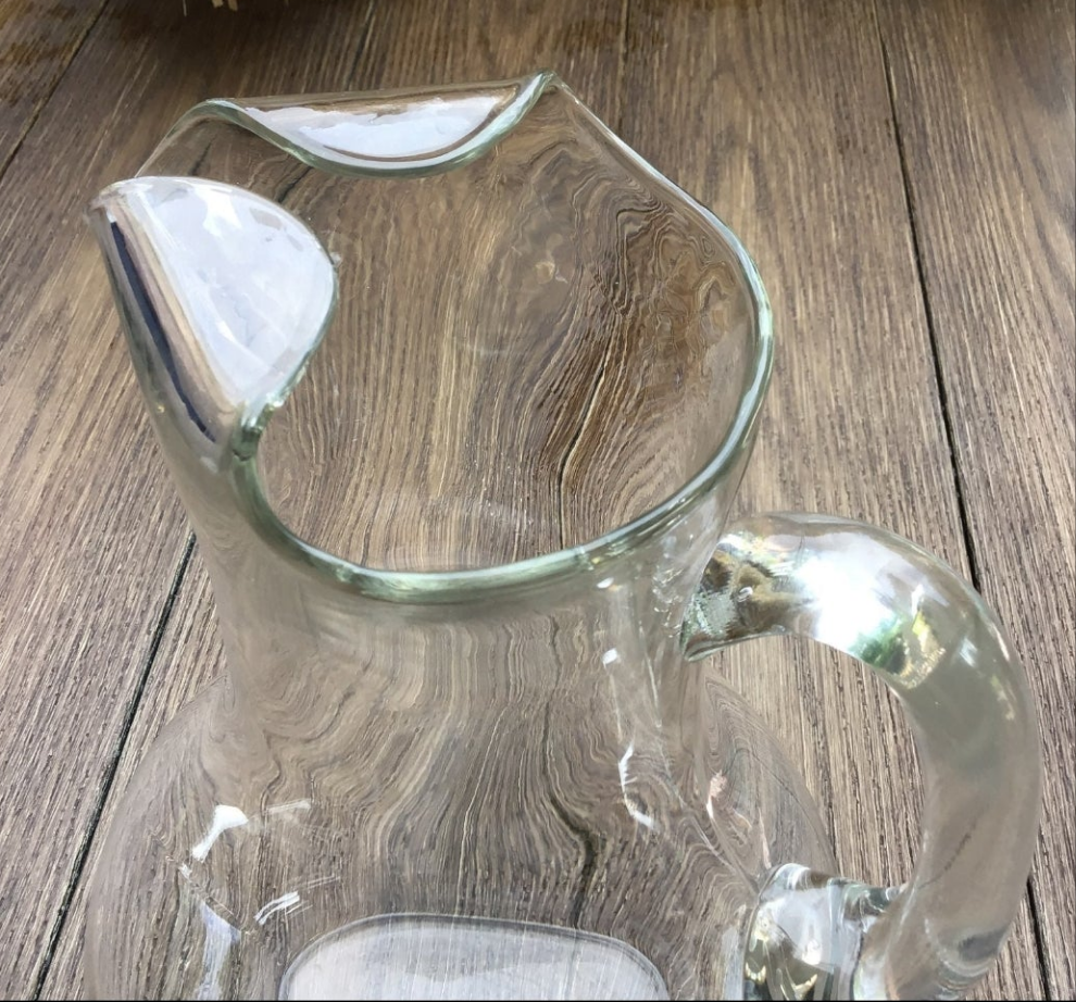 Beautiful Glass Clear Crystal Pitcher 10 3/4"