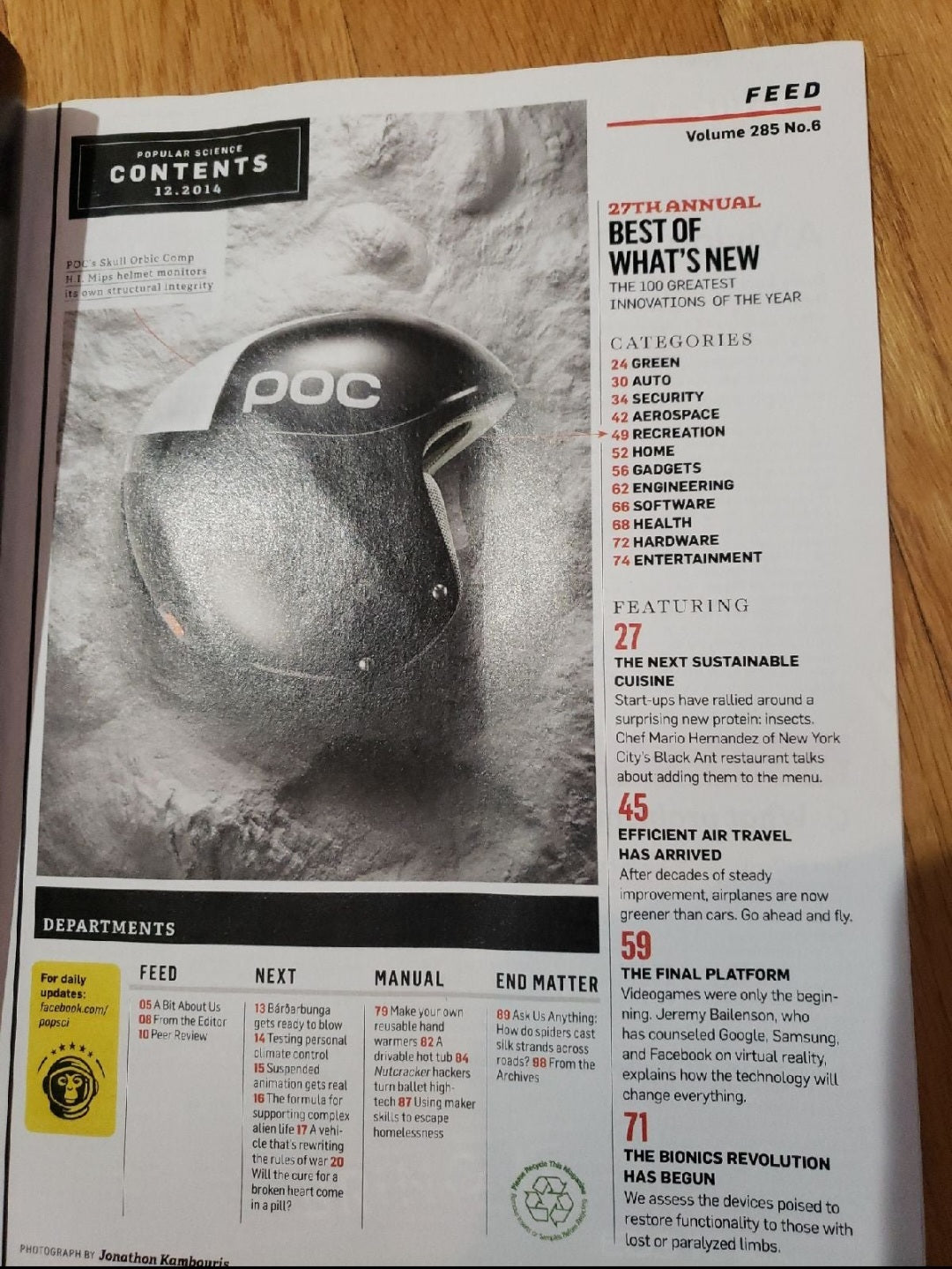 Popular Science magazine, December 2014 issue featuring the "100 Greatest Inventions of the Year.