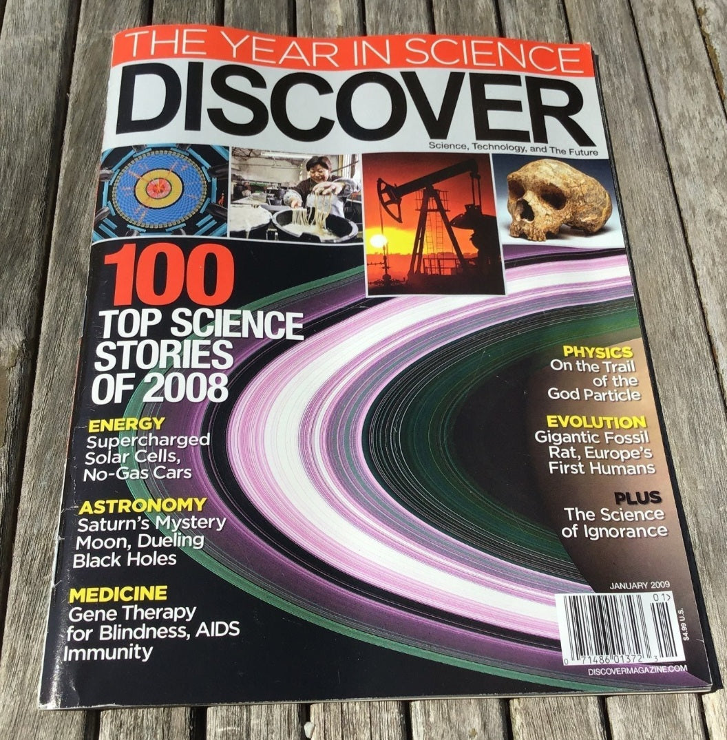 Discover Magazine from January 2009, featuring the "100 Top Science Stories of 2008