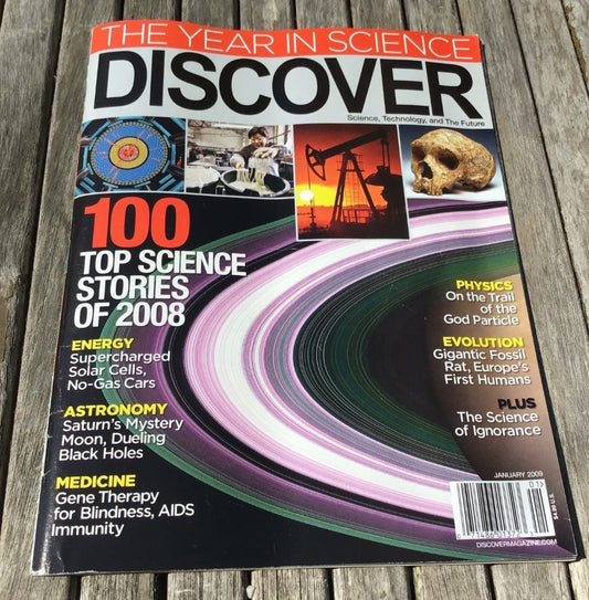 Discover Magazine from January 2009, featuring the "100 Top Science Stories of 2008