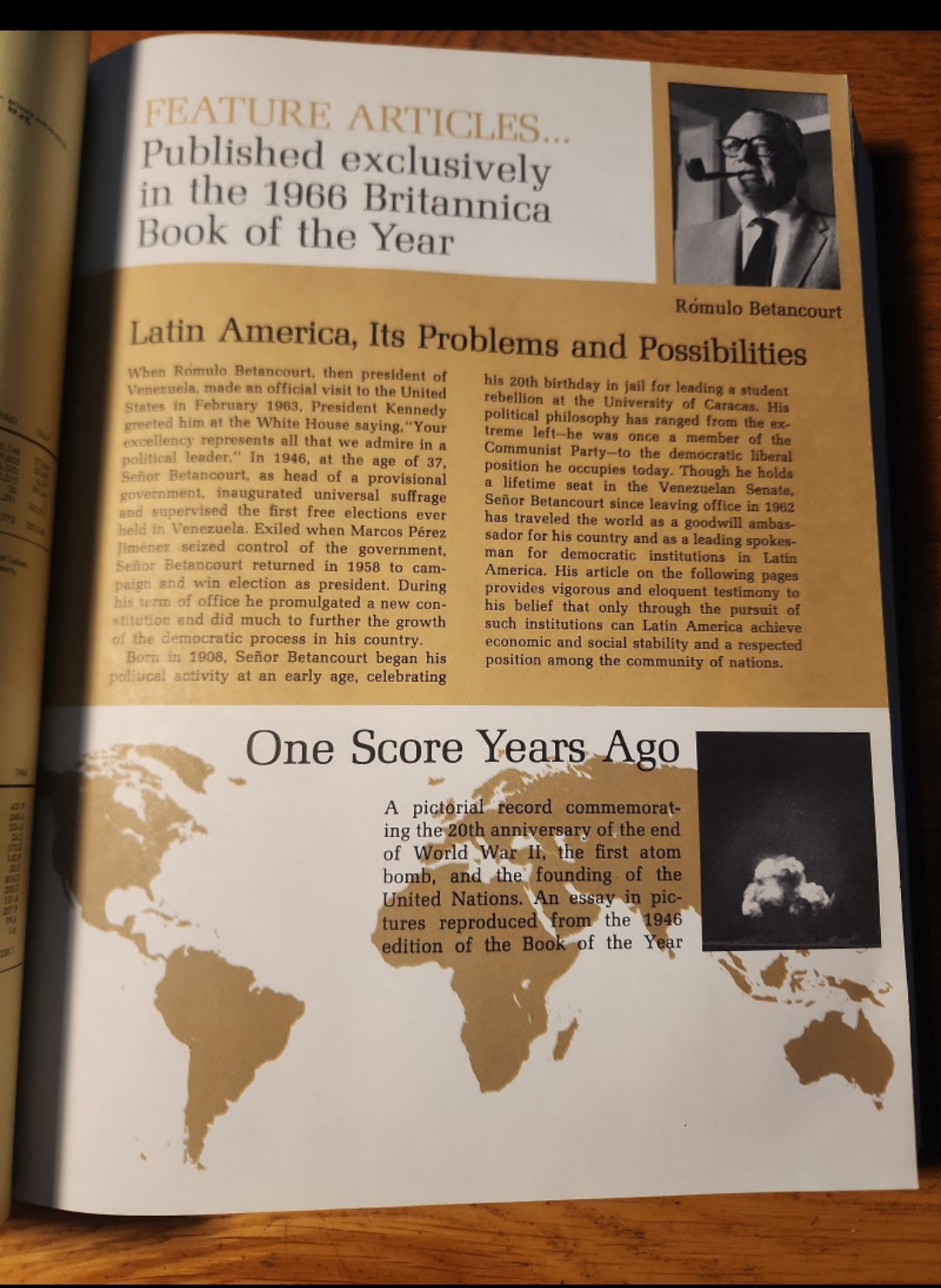 Vintage Book Britannica Book Of The Year 1966