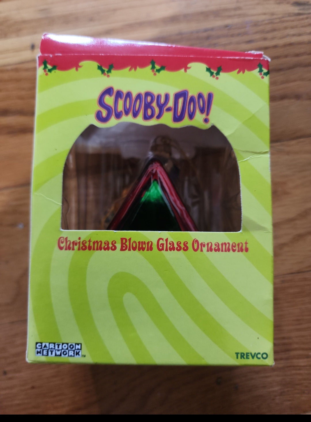 TREVCO CARTOON NETWORK SCOOBY DOO GLASS Christmas ORNAMENT IN ORIGINAL BOX!!!