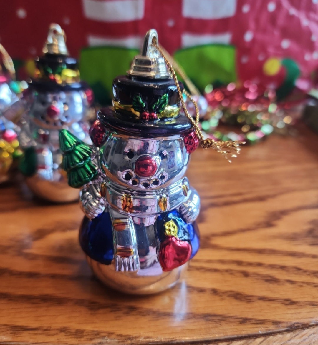 4 Christmas Snowman Ornaments