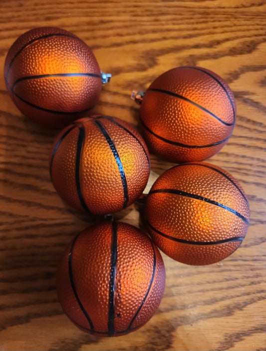 5 Christmas Basketball Ornaments for Boy's Room or Mancave