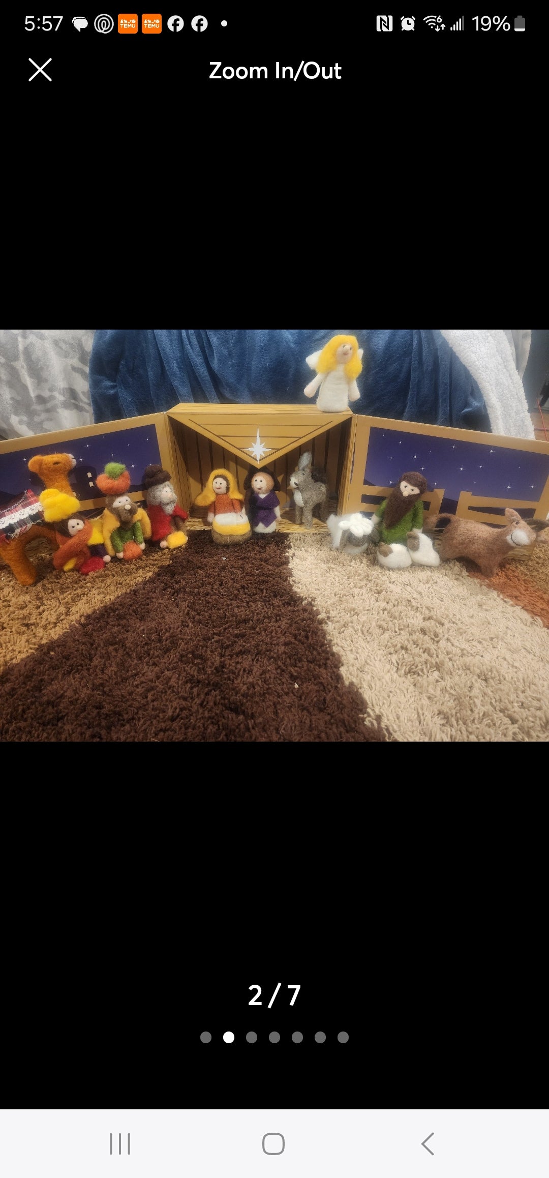 Christmas Handcrafted 15 Piece Wool Nativity Set, Vintage Nativity