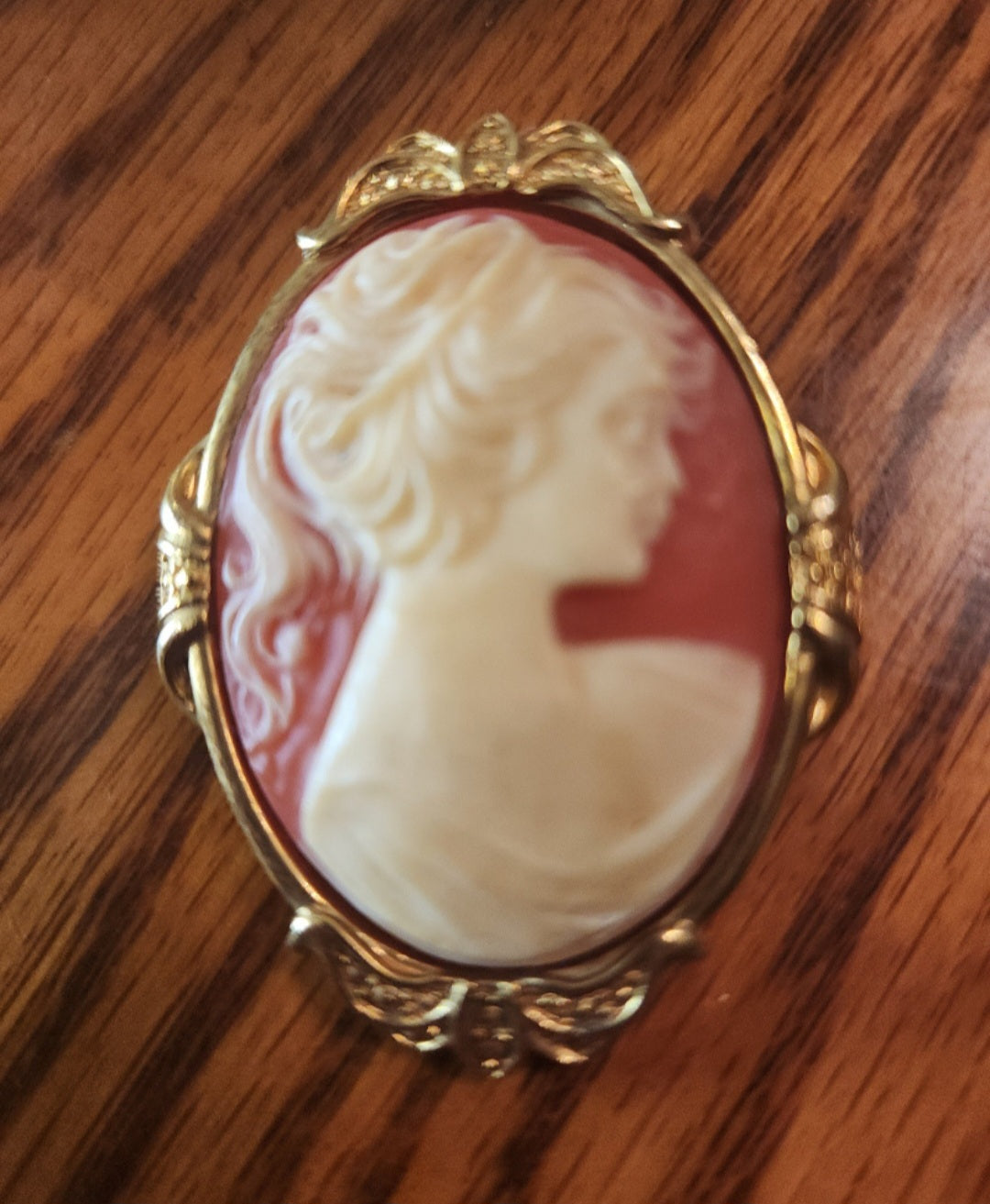 1928 Romantic CAMEO pin. Western antique jewelry