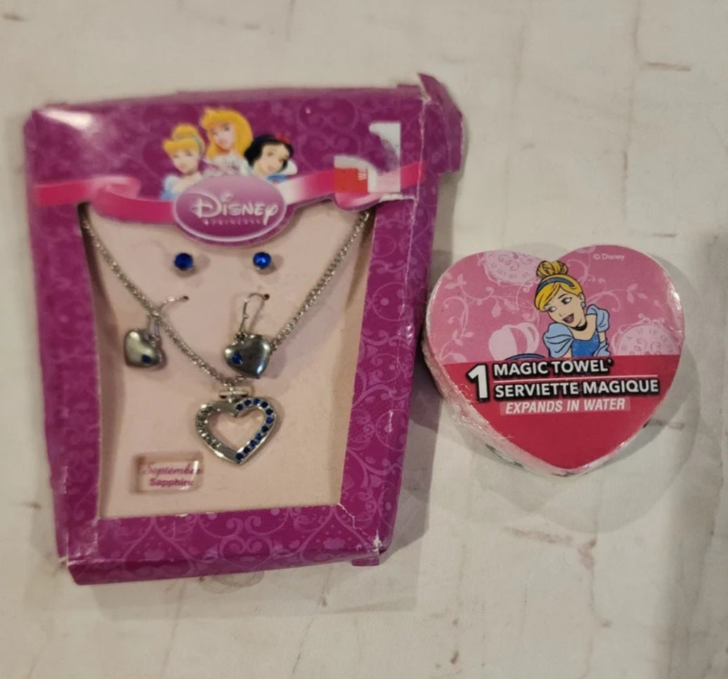 Disney Princess Jewelry Necklace & Earrings Sapphire September