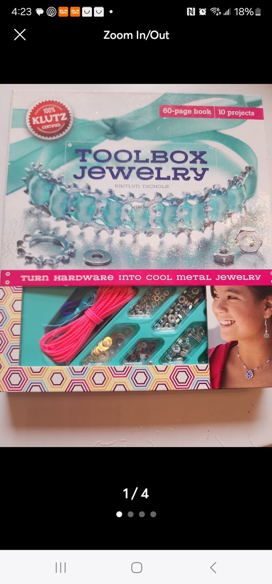 Toolbox Jewelry 60 Page Book by Klutz. 10 projects, Crafts