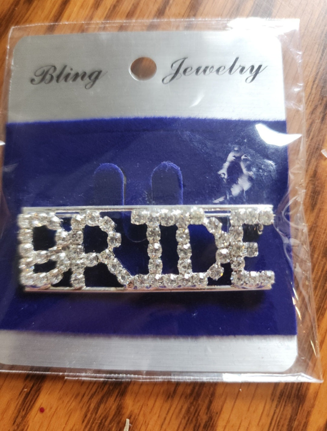 Bachelorette Rhinestone Bride Brooch Pin