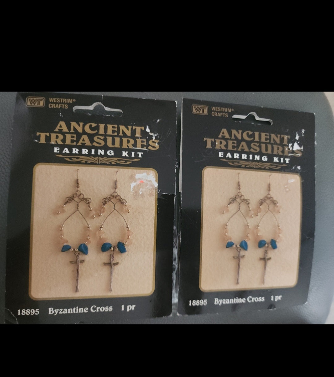 2 Ancient Treasures Earring Kits Byzantine Cross