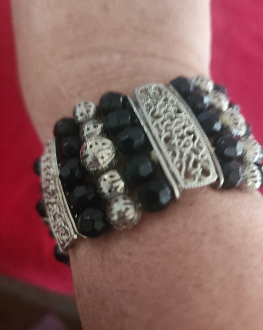 Black and Silver Cuff Bracelet