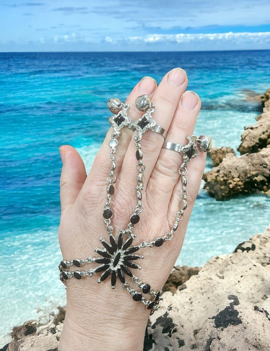 Multi-Layer Hand-Chain Including adjustable Rings & Bracelet With Bells