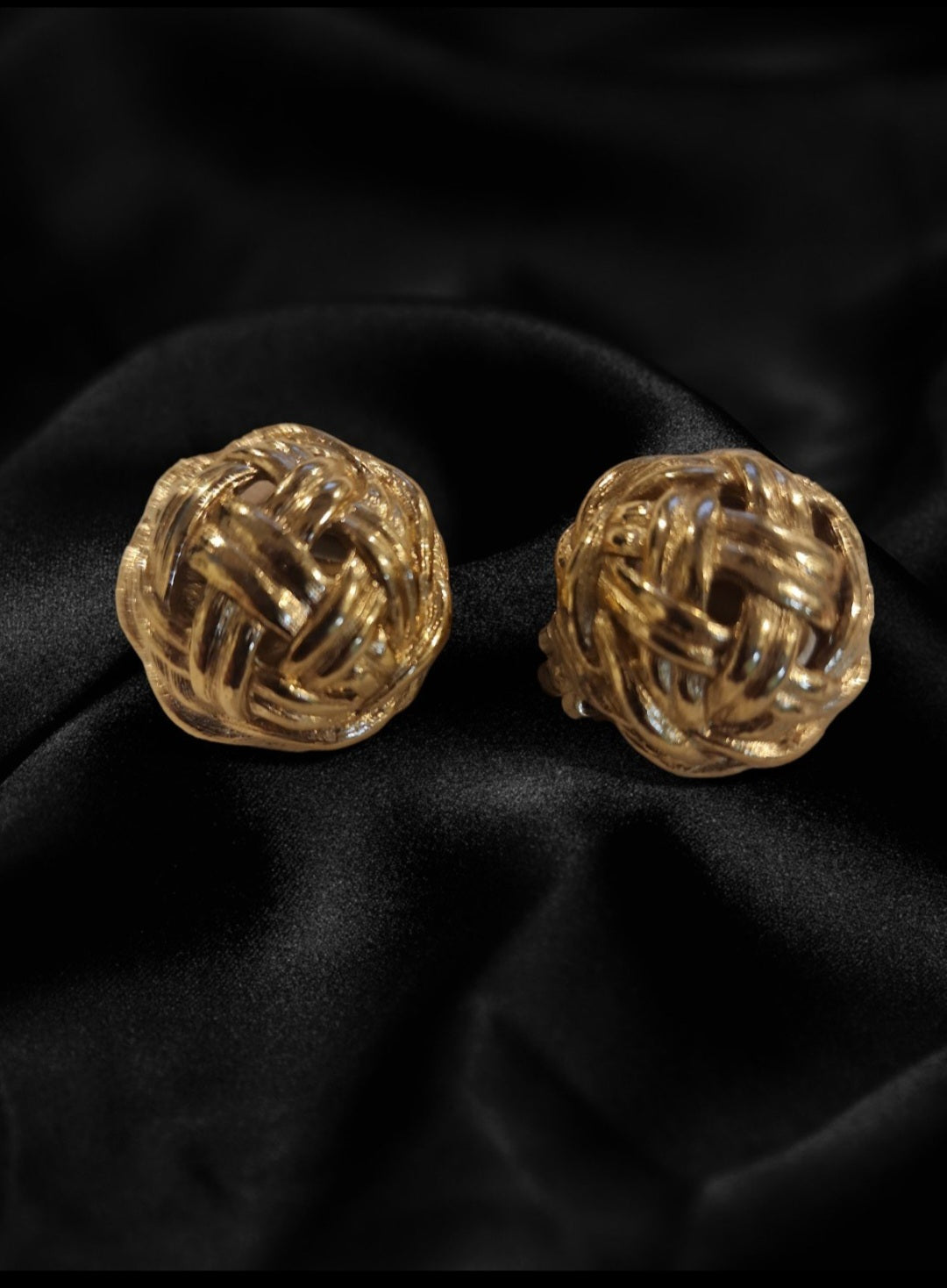 Vintage Gold Love Knot Clip Earrings by Givenchy