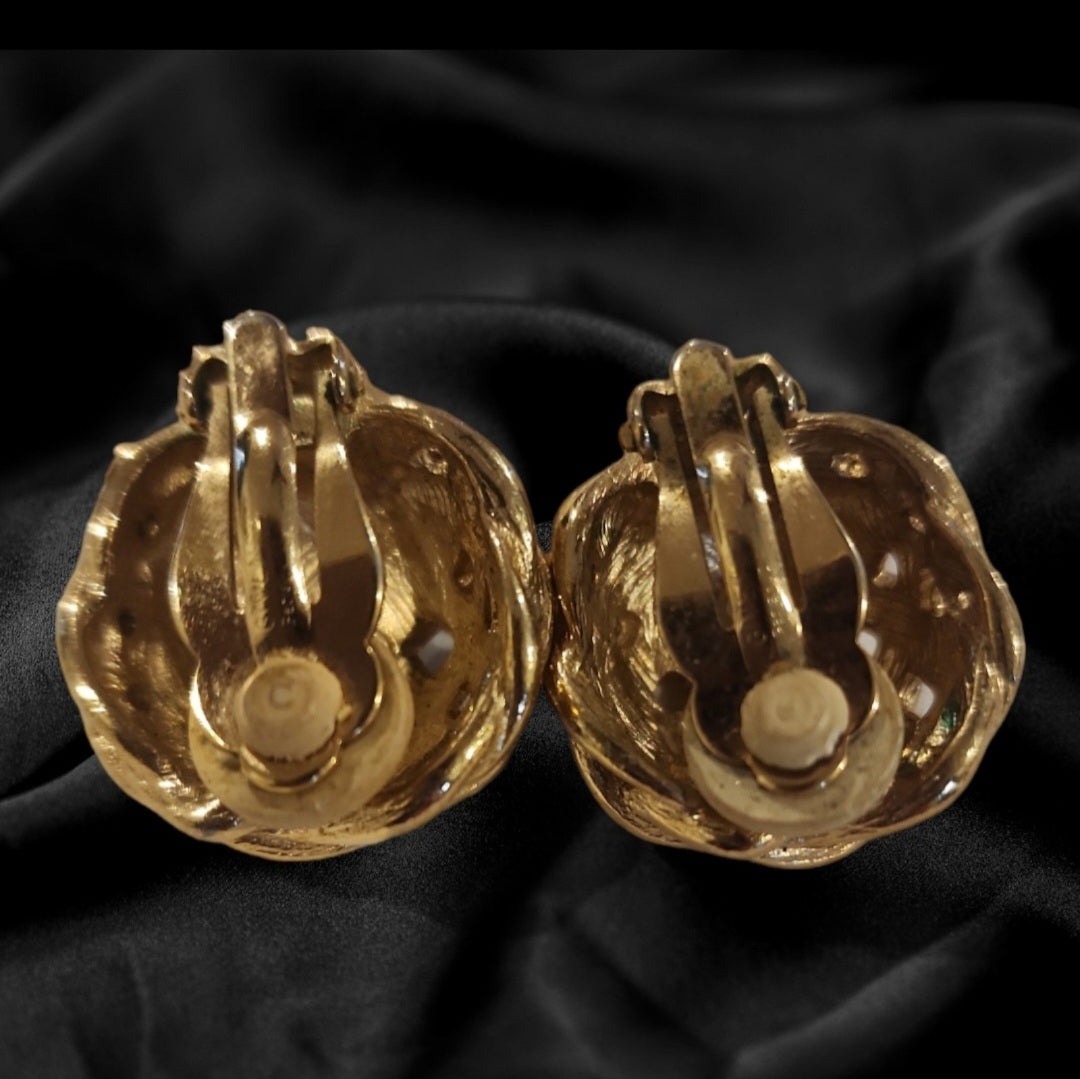 Vintage Gold Love Knot Clip Earrings by Givenchy