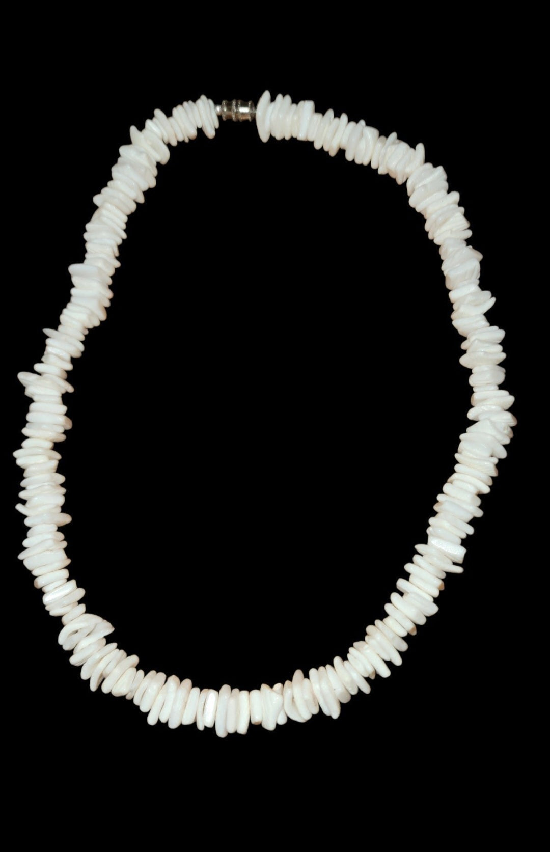 Vintage Hawaiian White Puka Shell Chip Choker and Bracelet  Barrel Screw Clasp