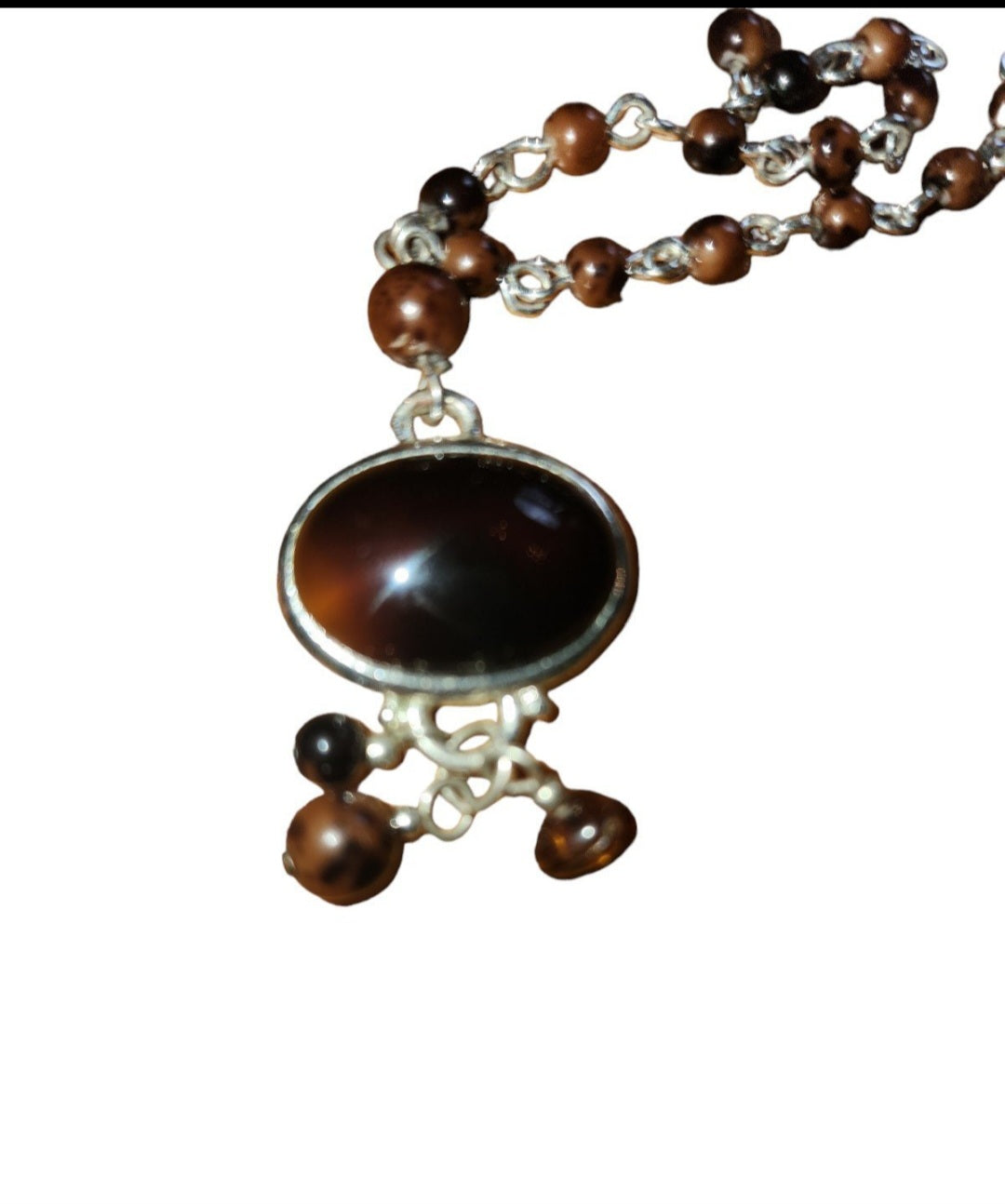 NY necklace with gold tone Accents and brown Beads