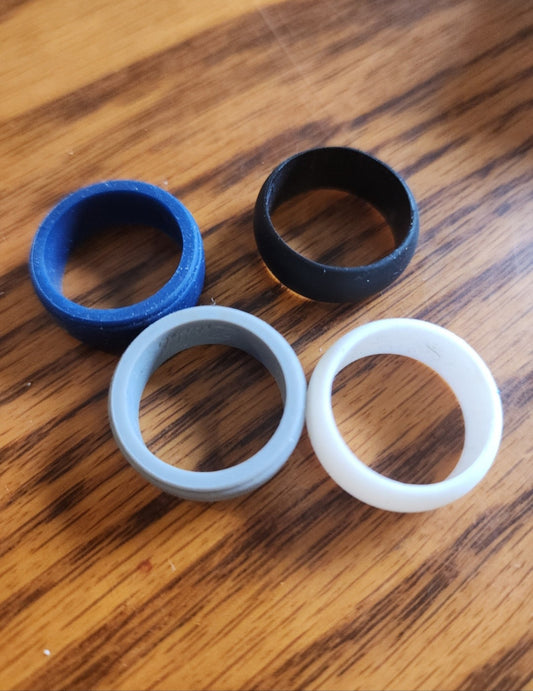 Silicone Ring Set - 4 Colors! (Size 10)