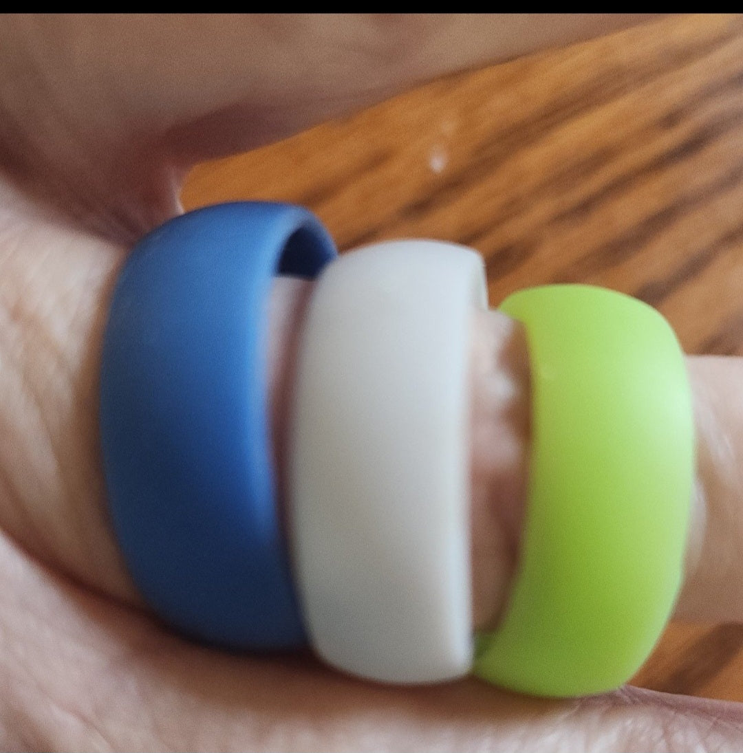 Silicone Ring Set - 3 Colors! (Size 10)