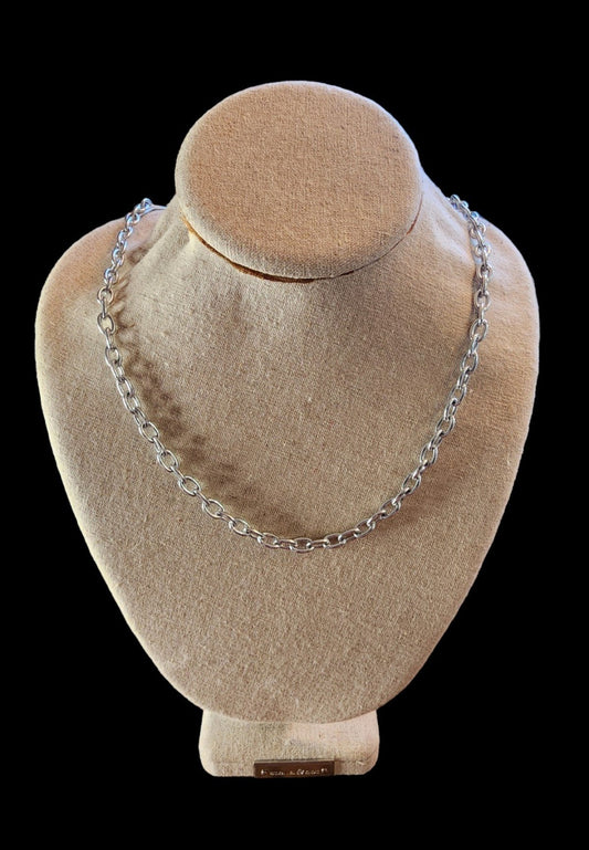 Rope Chain light weight necklace silver tone