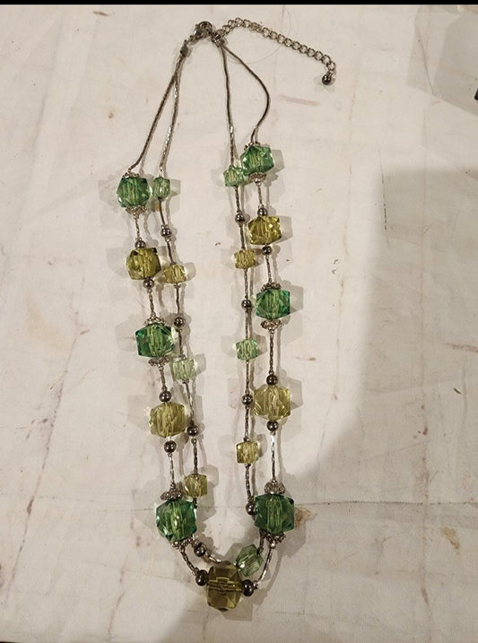 Necklace with  Green Beads