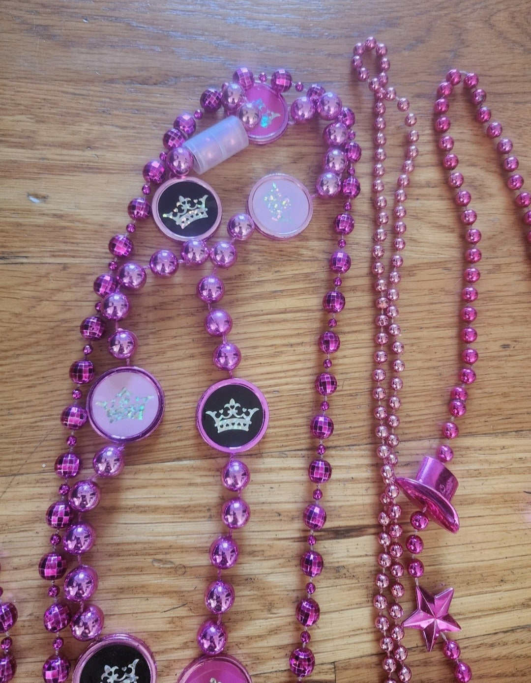 Pink Mardi gras another year fabulous Birthday shot beads Girls night, 4 strands