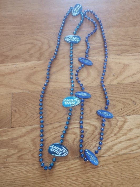 2 Strands Mardi Gras Necklace Bud Light St. Patrick's Day Beads Beer Merchandise