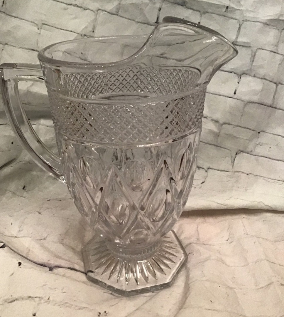 Beautiful vintage pitcher by Imperial Glass in the popular Cape Cod pattern