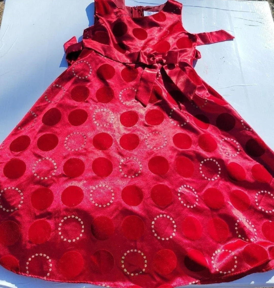 Rare Editions Red Valentines Dress 6X (sku 14)