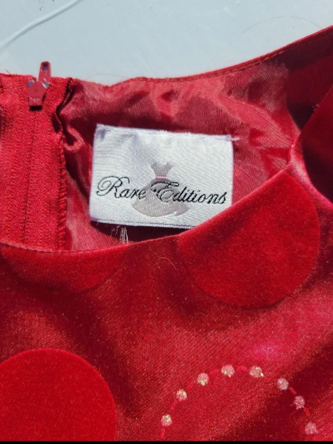 Rare Editions Red Valentines Dress 6X (sku 14)