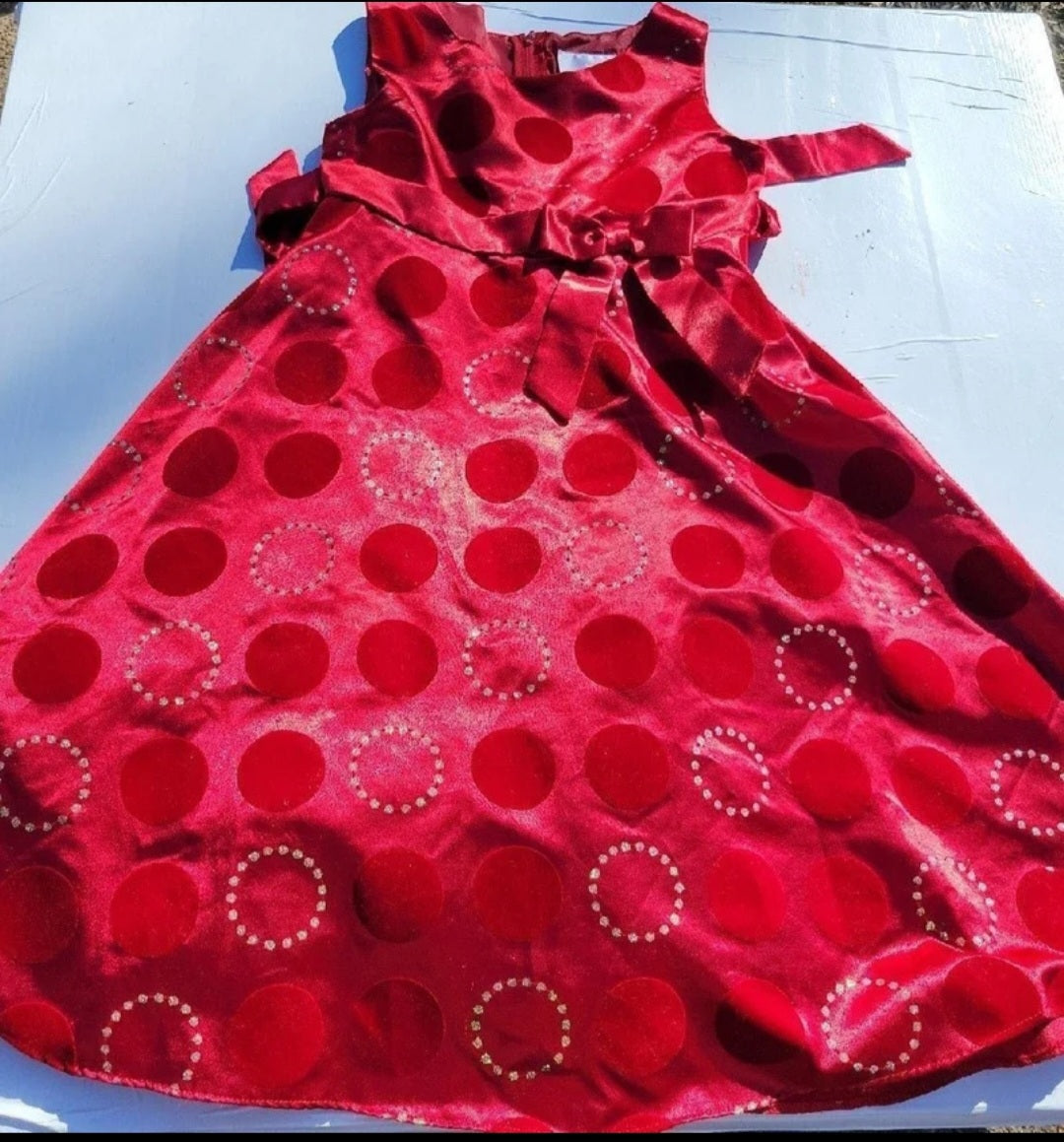 Rare Editions Red Valentines Dress 6X (sku 14)