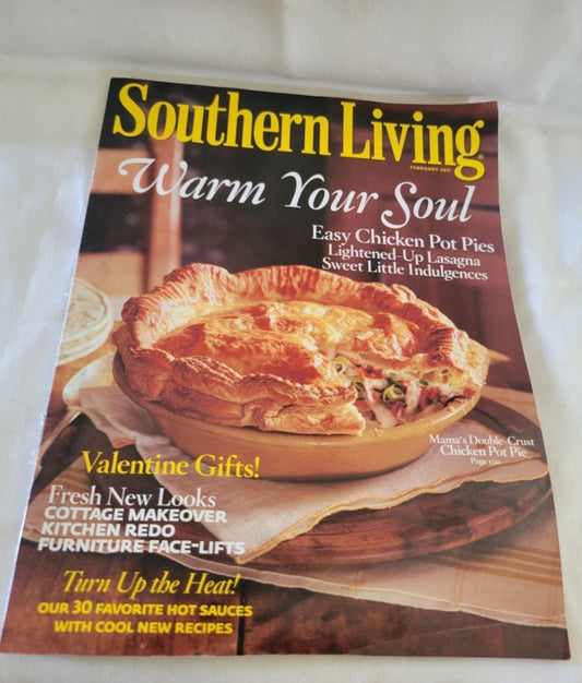 Southern Living Magazine - February 2011 - Easy Chicken Pot Pies, Valentine Gift