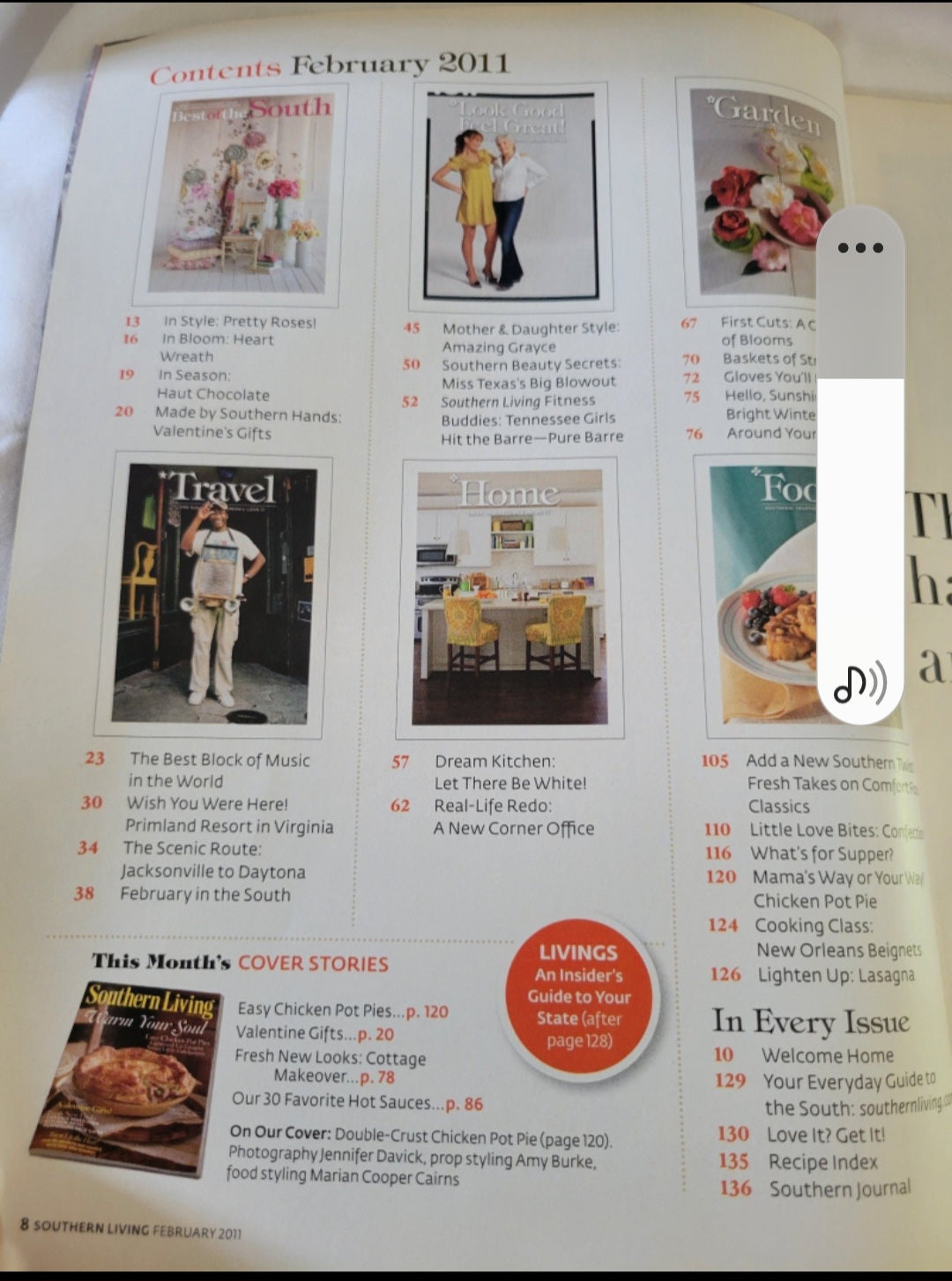 Southern Living Magazine - February 2011 - Easy Chicken Pot Pies, Valentine Gift