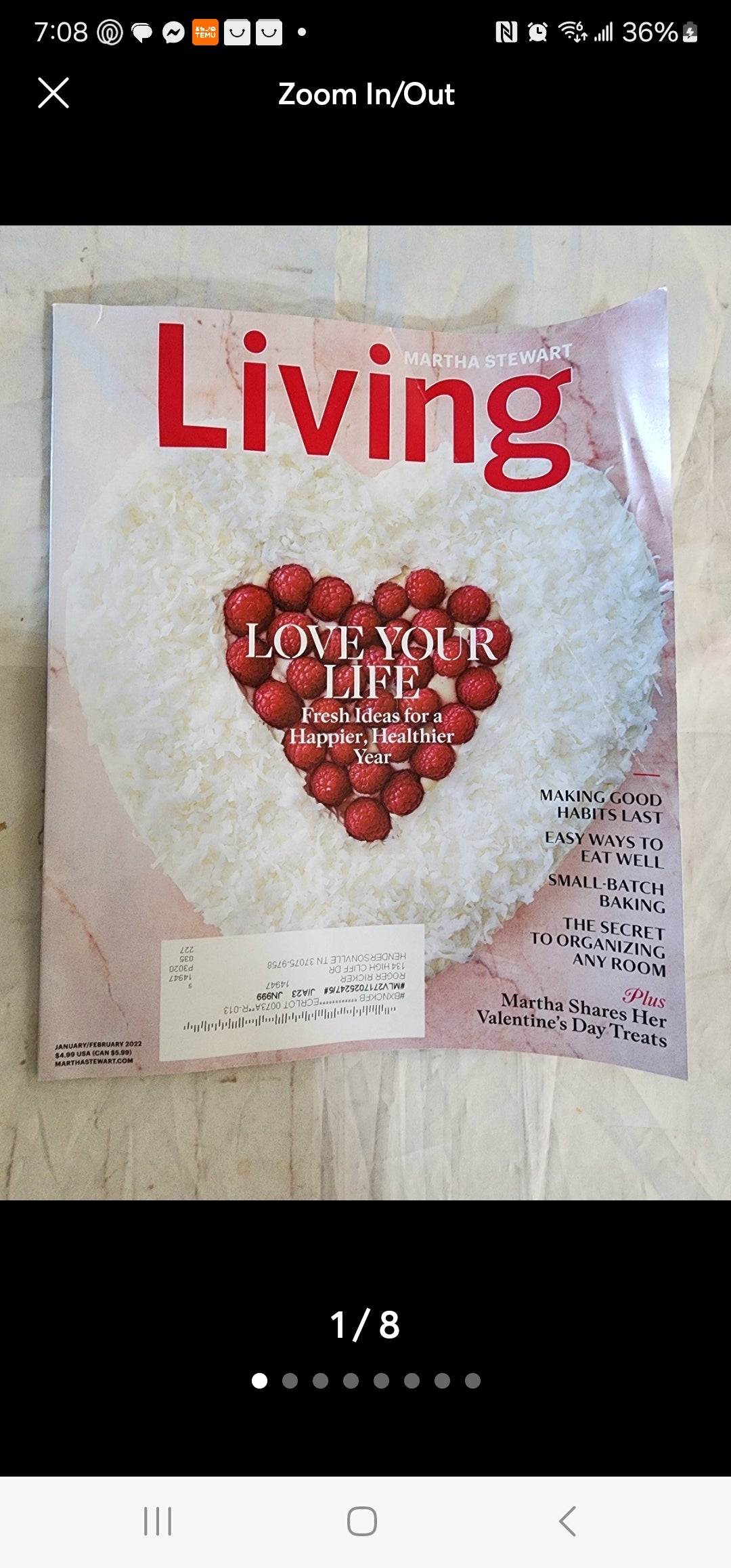 Martha Stewart Living Jan/Feb 2022 Valentines