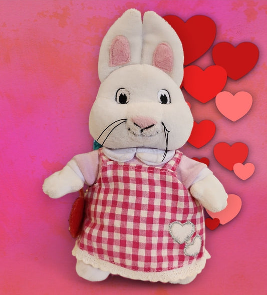 Max & Ruby Story book Rabbit Ruby w/ Valentine 10" Plush Gingham Dress (112)