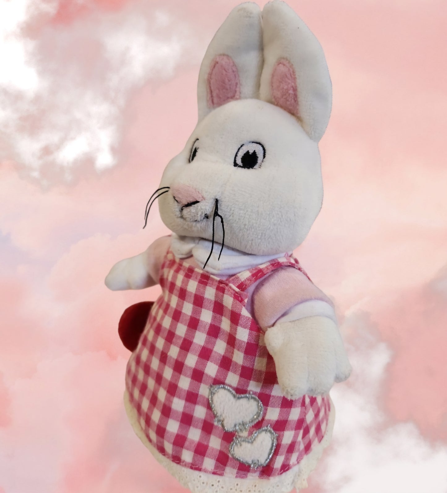 Max & Ruby Story book Rabbit Ruby w/ Valentine 10" Plush Gingham Dress (112)