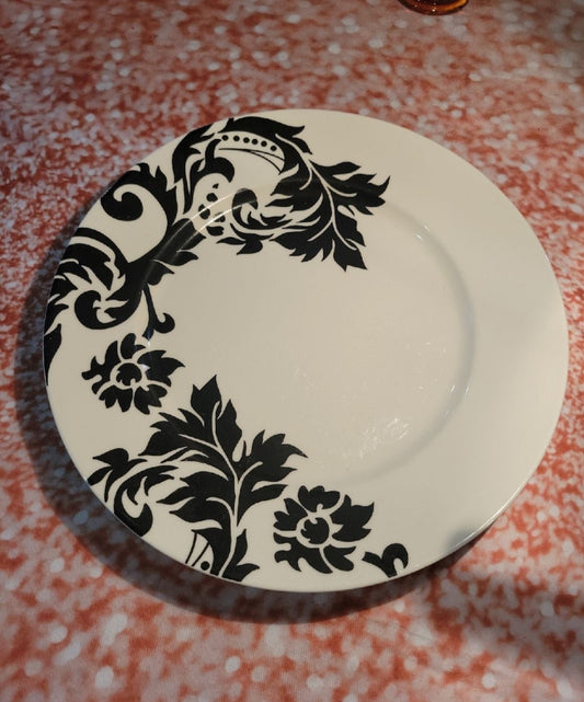 Dinner Plate - Coventry Black & White Damask II by 222 Fifth (27)