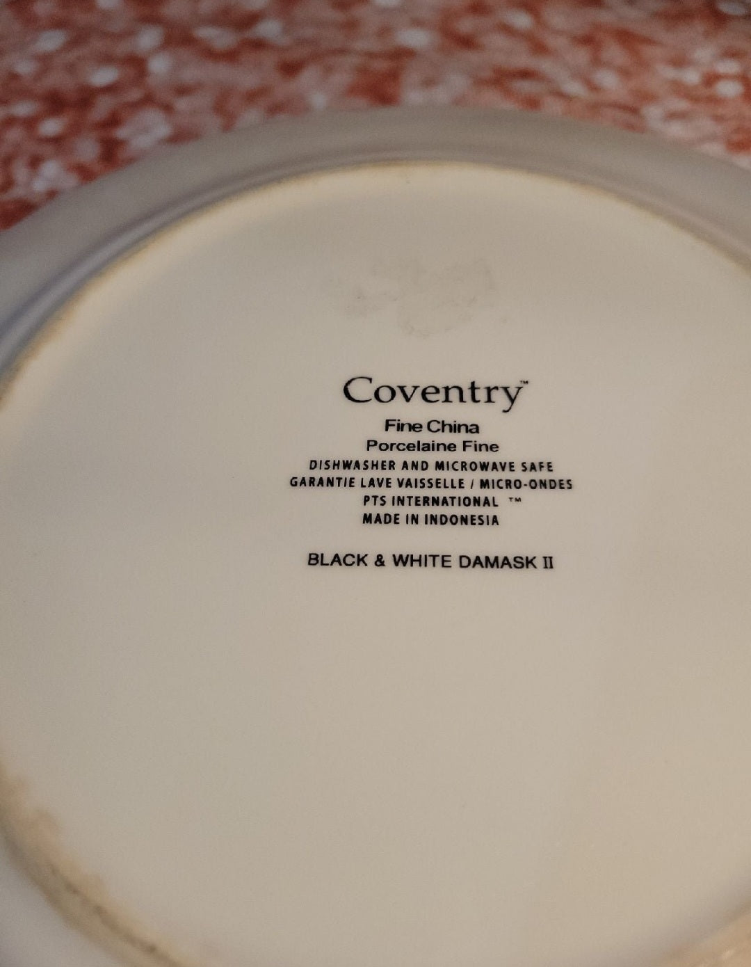 Dinner Plate - Coventry Black & White Damask II by 222 Fifth (27)