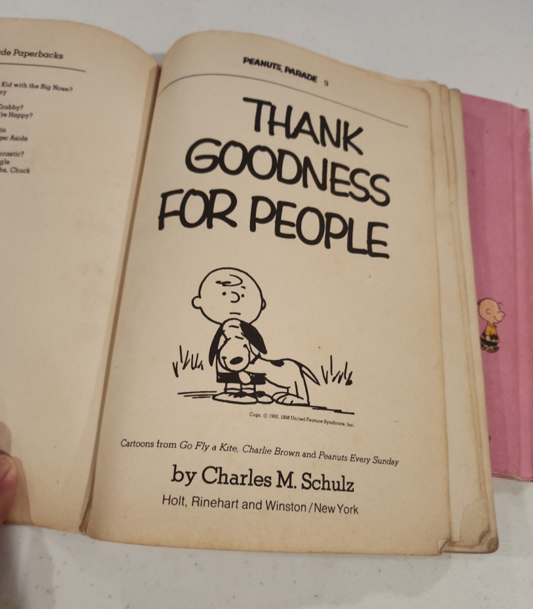 Nostalgic Charlie Brown Book Duo Vintage Charlie Brown Books  Thank Goodness for People, Be my Valentine