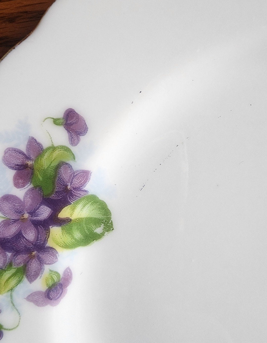 Beautiful Vintage Made in Japan China Bread Plate with Purple Violets - 7"