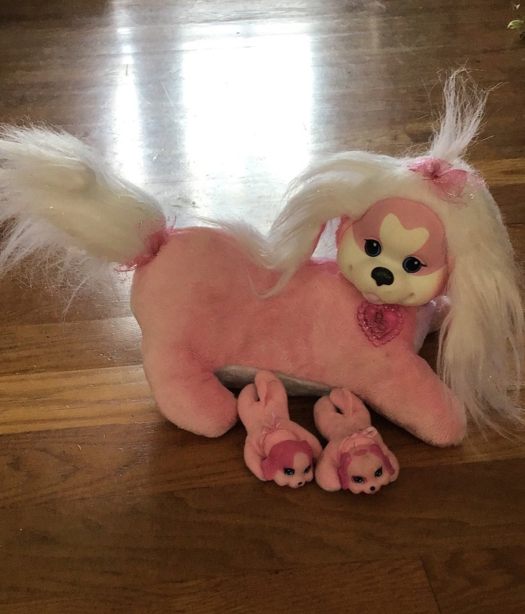 Hasbro Puppy Surprise Plush Dog Pink & White with 2 Babies Stuffed Animal