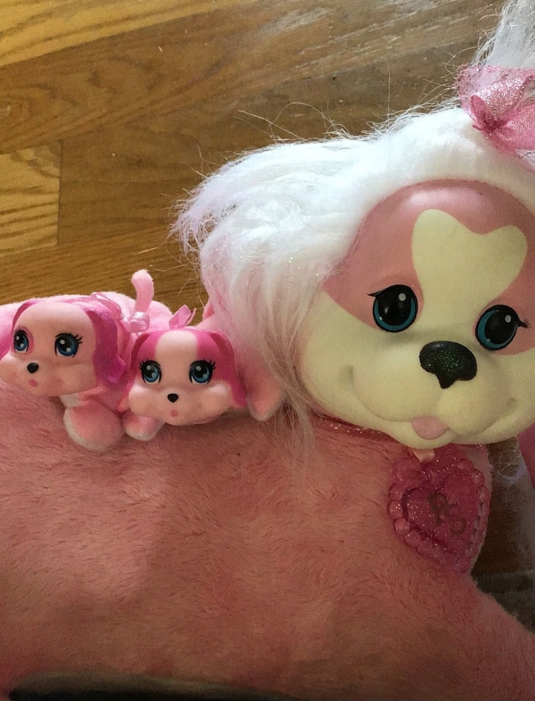 Hasbro Puppy Surprise Plush Dog Pink & White with 2 Babies Stuffed Animal