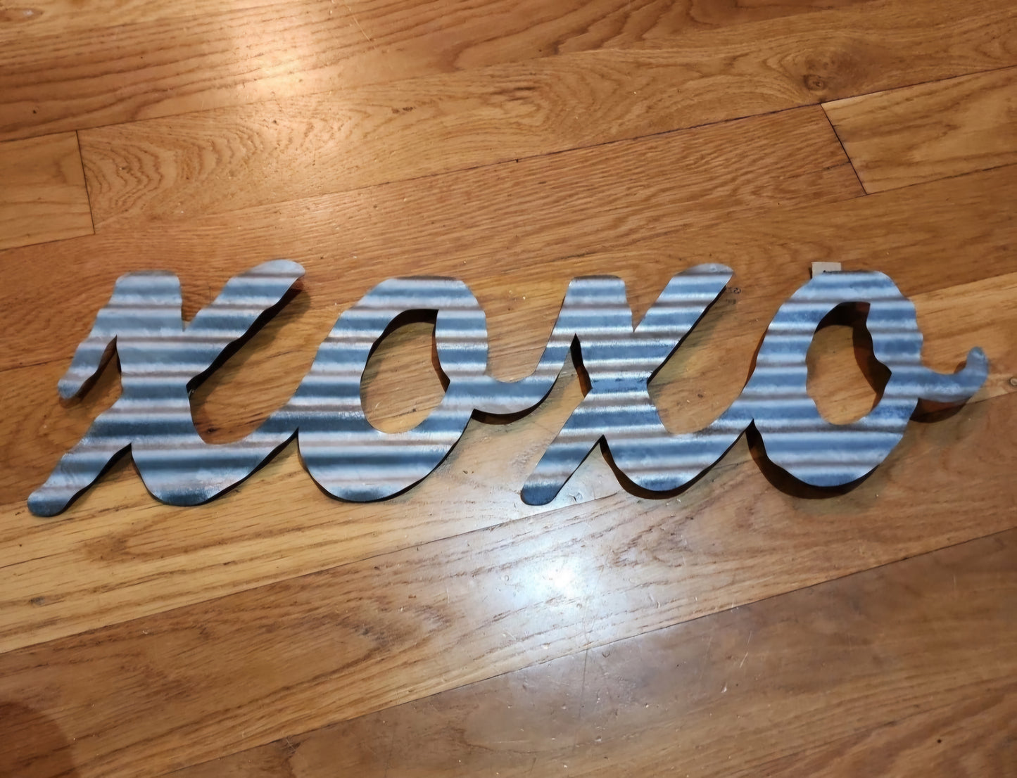 XOXO HUGS AND KISSES METAL SIGN for rustic home or wedding decor