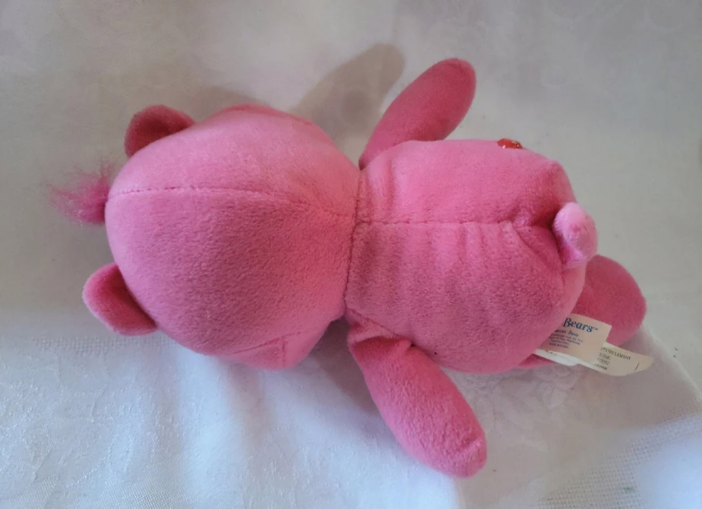 Plush Pink care bear secret bear 2005 with heart lock