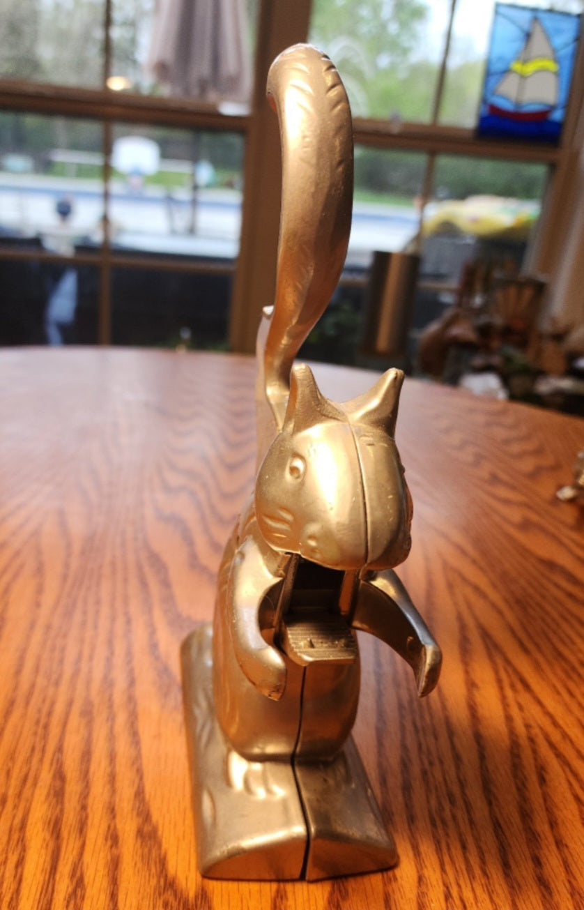 Vintage Charming Aluminum Squirrel Nutcracker