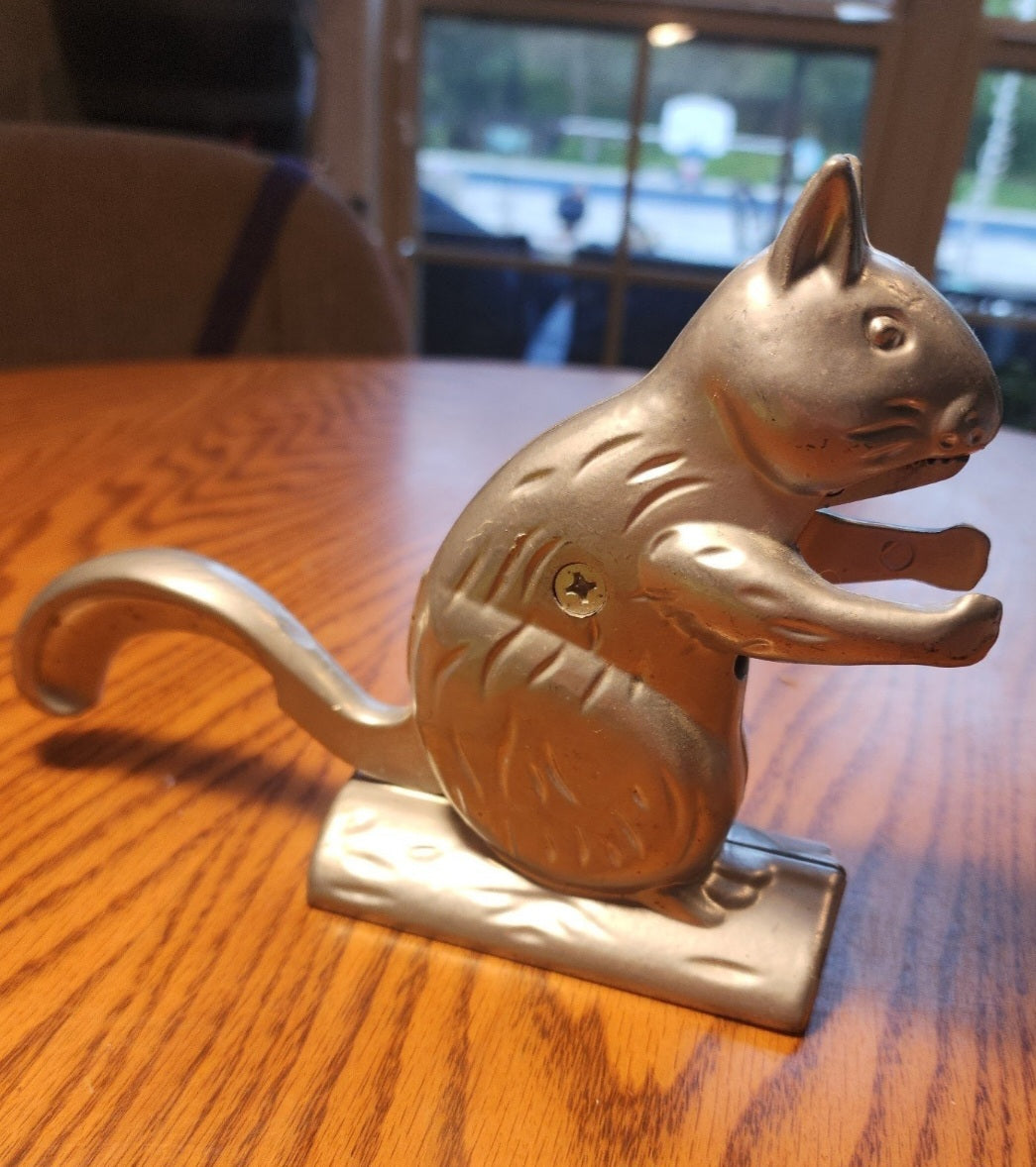 Vintage Charming Aluminum Squirrel Nutcracker