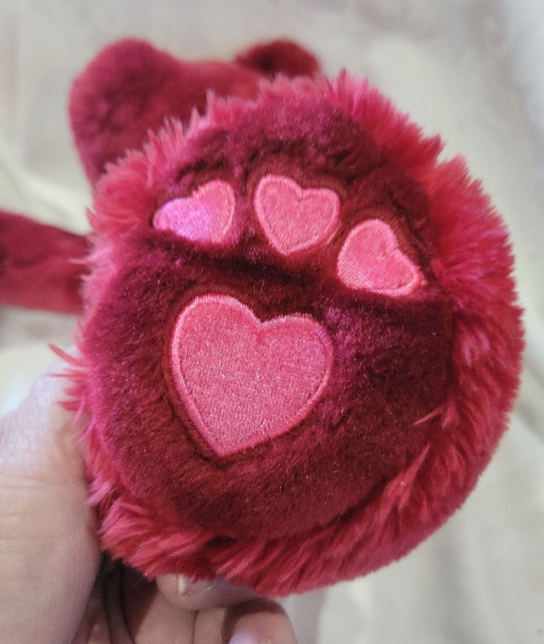 HUGE 17" Dark Pink Heart Plush Bear