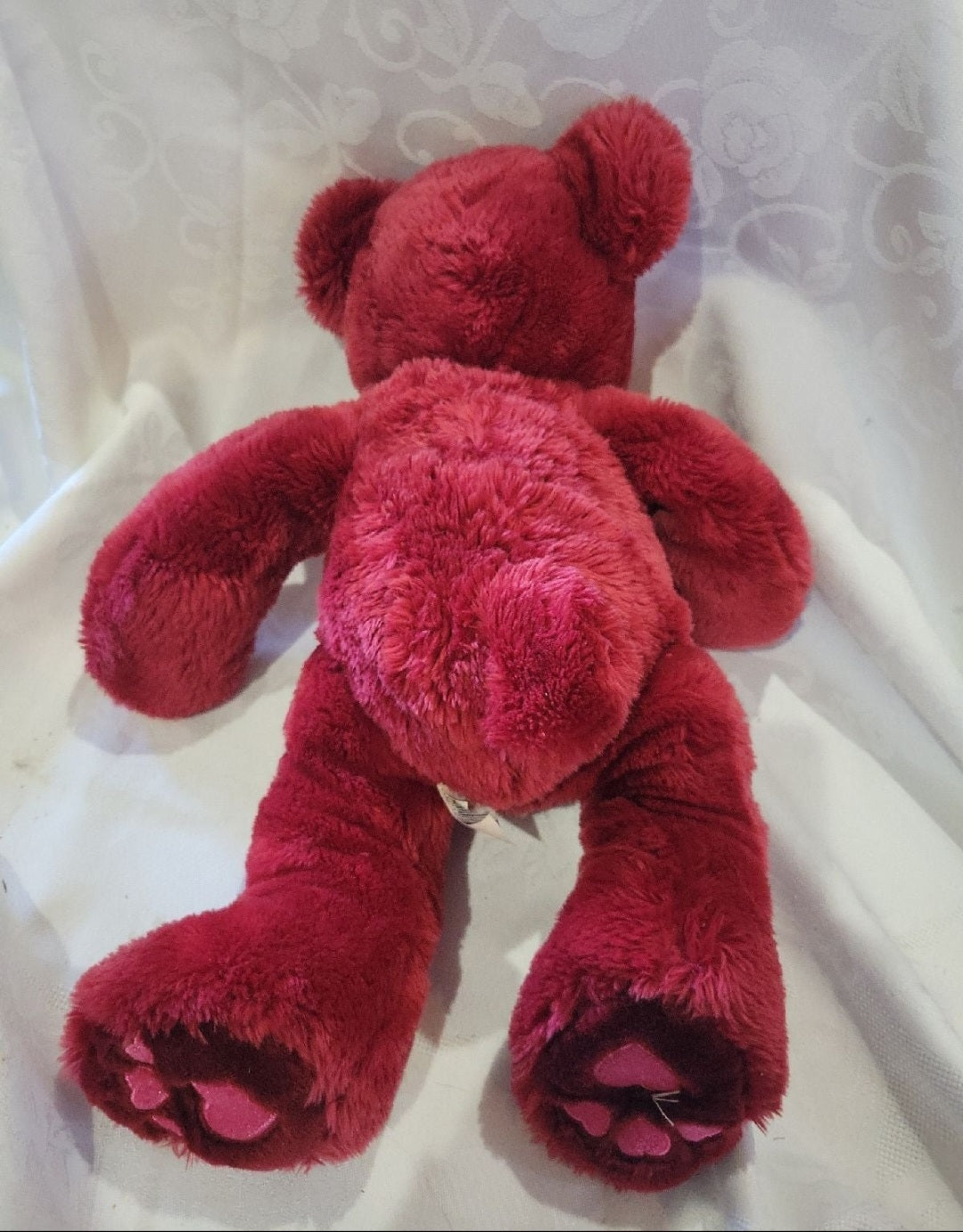 HUGE 17" Dark Pink Heart Plush Bear