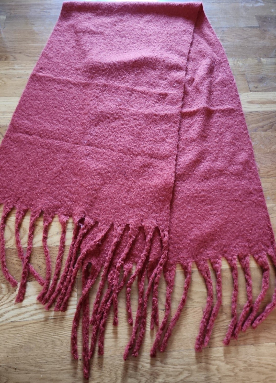 Cozy Rust-Colored Blanket Scarf