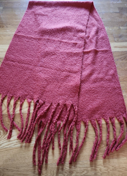 Cozy Rust-Colored Blanket Scarf