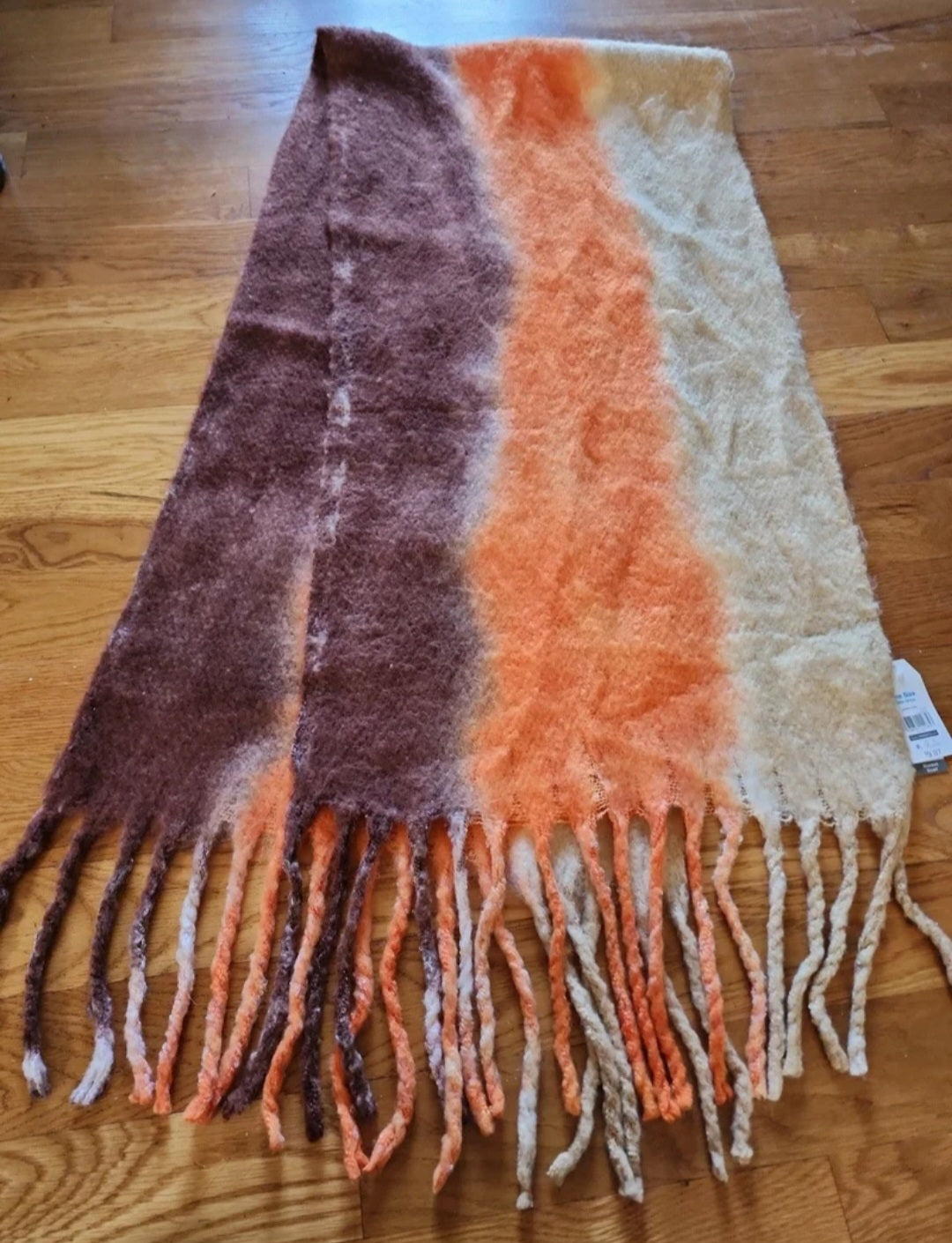 New Blanket Scarf Shaw One Size orange purple tan